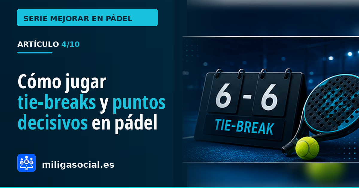 Cómo jugar el tie-break y los puntos decisivos en pádel